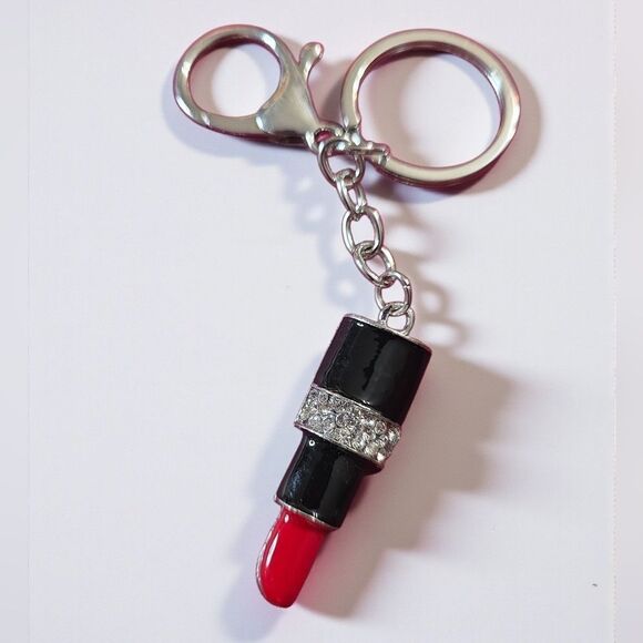 Lipstick Bling Keychain - Black Or Red - Picture 4 of 4